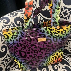 Consuela Purple and Orange Artistic Mini Tote Bag